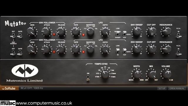 Softube Mutronics Mutator filter VST/AU plugin in action!