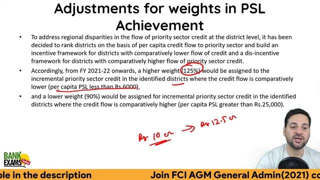 FCI AGM General Admin 2021 - Agriculture(Topic: Priority Sector Lending)