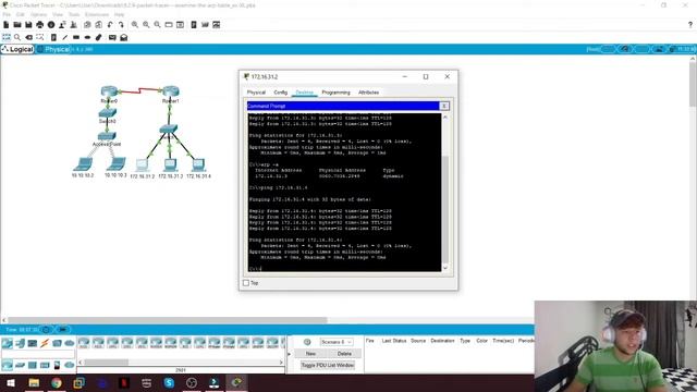 9.2.9 Packet Tracer - Examinar la tabla ARP смотреть онлайн