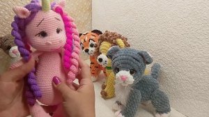 Вязаные игрушки с подвижными лапками/ мои новые работы.