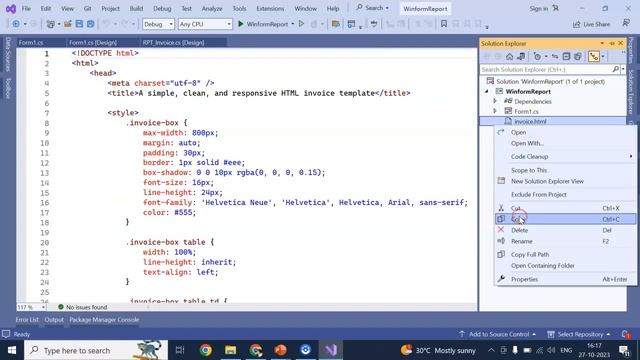 Implement HTML Reports in .NET Core Windows form application