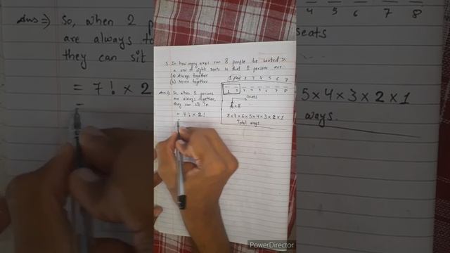 In how many ways 8 people be seated in row of 8 seats so that 2 persons are ... Class 12 Permutatio смотреть онлайн