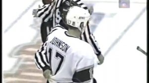 Bob Probert and Matt Johnson almost fight - Feb 1, 1997