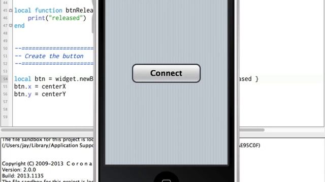 Corona SDK Tutorial - Simple Widget Buttons