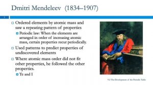 9.2 The Development of the Periodic Table