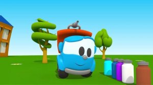 Çizgi film Leo Junior - Lifty'yi boyuyoruz ve renkleri öğreniyoruz.