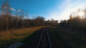Из кабины машиниста поезда / Железная дорога Railway / Глубокое - Воропаево - Поставы - Лынтупы