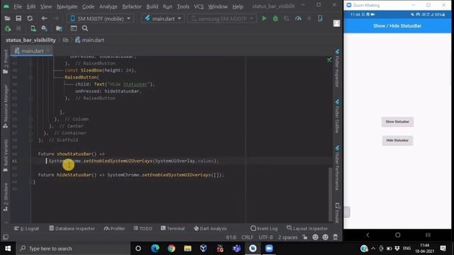 How to Hide Statusbar in Flutter | Hide/Show Statusbar | Flutter | @thetech-holic