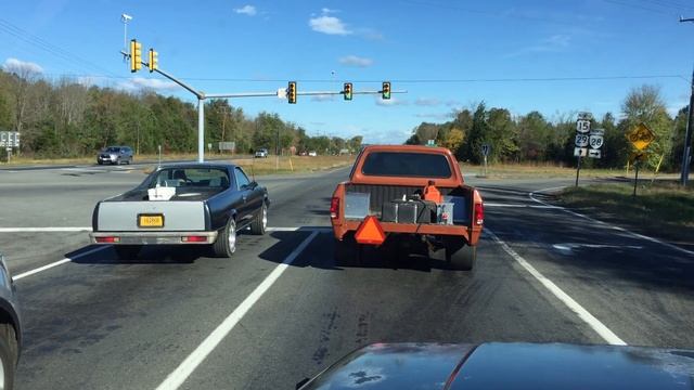 454 chevy El Camino vs 440 Dodge d150 shortbed stoplight drag смотреть онлайн