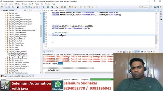 Day_020_Multiple_Windows_More Than Two Tabs Selenium Proxy Interview support Sudhakar +91-929405277