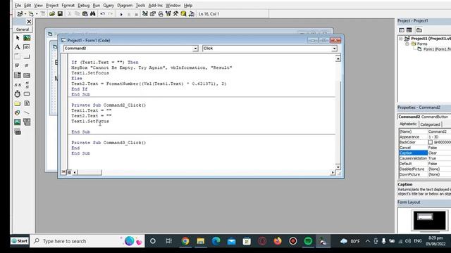 Kilometers To Miles in Visual Basic 6