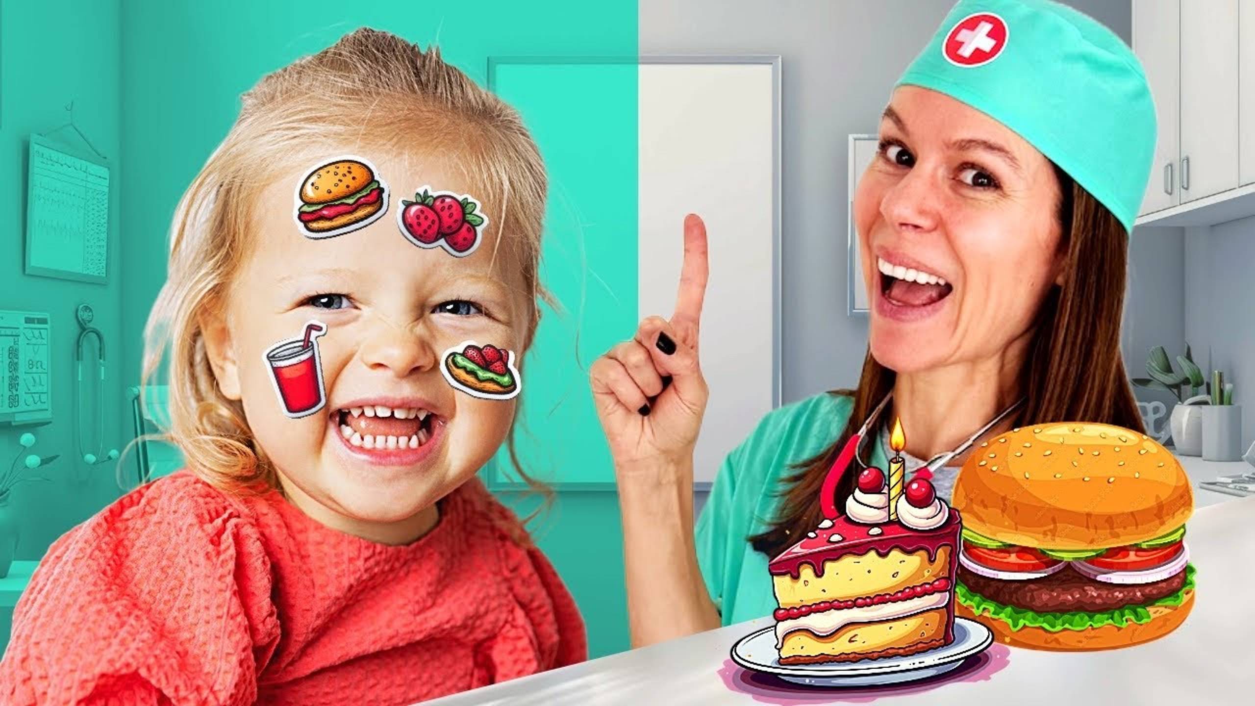 Анна Мария учится полезным привычкам и правильному питанию. Веселая история со стикерами для детей смотреть онлайн