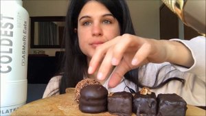ASMR | EATING CHOCOLATE CAKE BALLS/PIES | MUKBANG