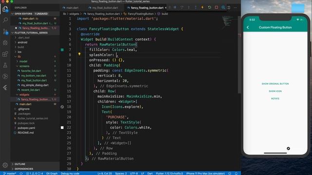Flutter Tutorial Series | Custom Widgets | Custom vs Build in Floating Action button