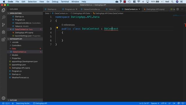 8  Creating the first Model and DataContext
