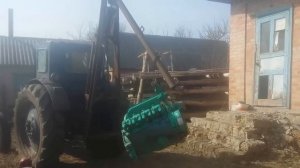 Самодельный гидравлический кран на любой трактор.Как это работает.