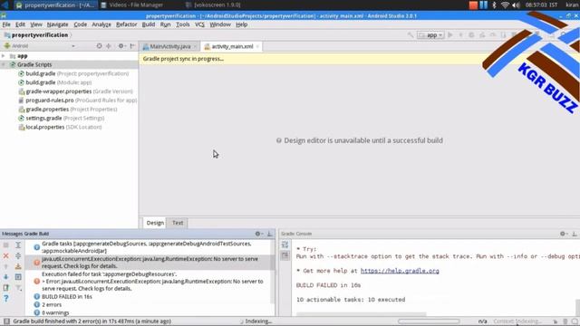 android studio app development ERROR AFTER INSTALLATION IN LINUX (ERROR gradle )