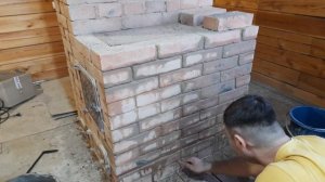 Отделка печи без штукатурки 1ч./ Печь для небольшого дома/ Строительство дома 4х6/ Своими руками/