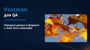 Postman для QA. Передача данных в формате x-www-form-urlencoded.