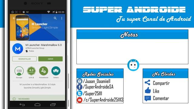 APARIENCIA ANDROID 6.0 EN CUALQUIER ANDROID | Launcher | Super Androide смотреть онлайн
