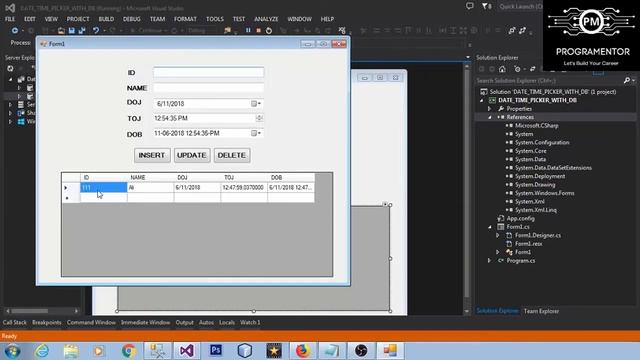 42 | How To Insert Date And Time In Database Using DateTimePicker Control In Winforms C# (Hindi/Urd