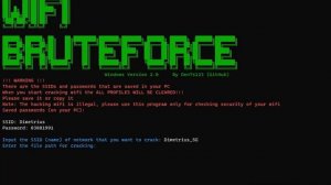 Wifi bruteforce for Windows v2.0 (main program using)