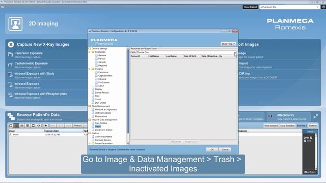 Deleting and retrieving images and patients in Planmeca Romexis смотреть онлайн