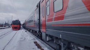 "Полярная стрела!" ЭП2К-383 с поездом 022Я: Москва - Лабытнанги на станции Александров-1
