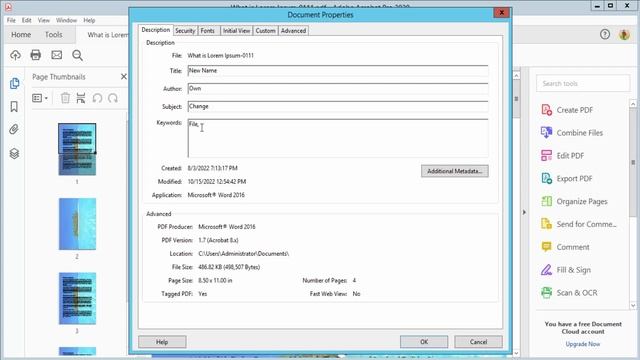 How to Edit Metadata in PDF File with Adobe Acrobat Pro 2020 смотреть онлайн
