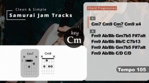 Smooth Funk Fusion Guitar Backing Track in C minor