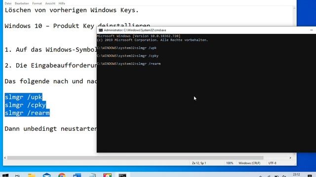 Windows 7/8/10 Key richtig Löschen / Delete Windows Key Product Key Lizenz смотреть онлайн