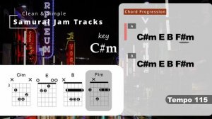 POP Funk Guitar Backing Track in C#m