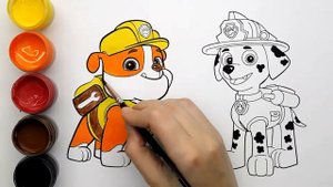Щенячий Патруль Крепыш и Маршалл Раскраска Для Детей Paw Patrol Rubble Marshall Coloring For Kids