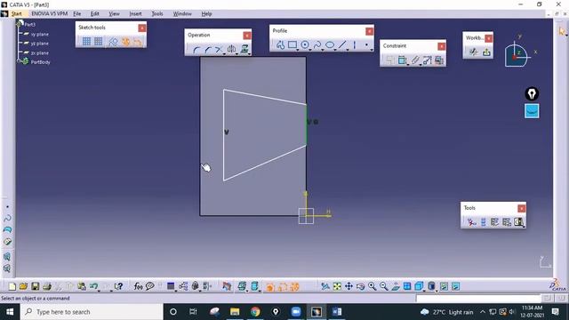 CATIA  V5 Tutorials for Beginners : Part design module : exercise 1