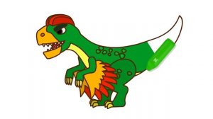 What color dinosaur am I? | Rainbow-Colored Dinosaur | Drawing | T-rex? Triceratops? | NINIkids