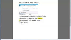 Fix CLR20R3 Error in Windows