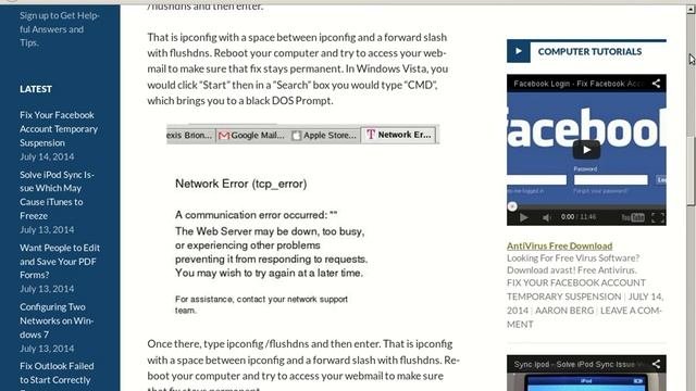 Network Error - Fix Network Error In Your Webmail Account