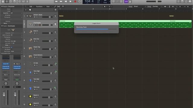 LOGIC PRO X - Convert Drummer in Separate Audio Tracks UNTIL VERS 10.4.8 смотреть онлайн