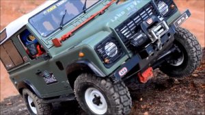 axial scx10 2 trailing jeep jk with knight customs fender landrover D90 with dick cepek 1.55 tires