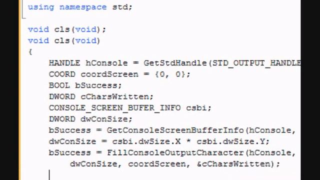 CLS in C++ using Win32API (C++, part 1)