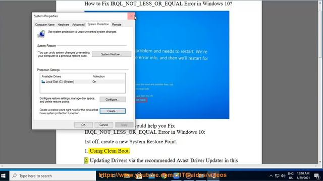 Fix IRQL_NOT_LESS_OR_EQUAL Error in Windows 10/8/7 смотреть онлайн