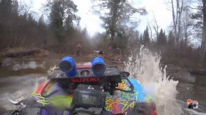 Чуть не утопили Yamaha Grizzly.  Открытие квадросезона.