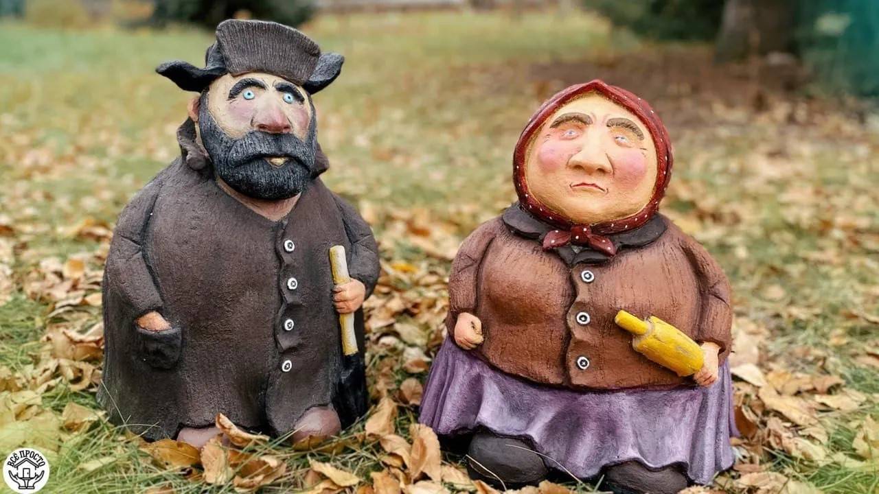 БАБУЛЯ красотуля ИЗ ЦЕМЕНТА своими руками | ПОДЕЛКИ для дачи | Crafts made of cement смотреть онлайн