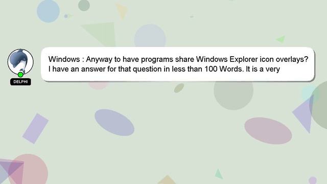 Windows : Anyway to have programs share Windows Explorer icon overlays? смотреть онлайн