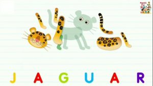 ABCD(J for Jaguar)Nursery Rhymes for kids Animation Video Letter AtoZ Listen,Write, Learn & Remembe
