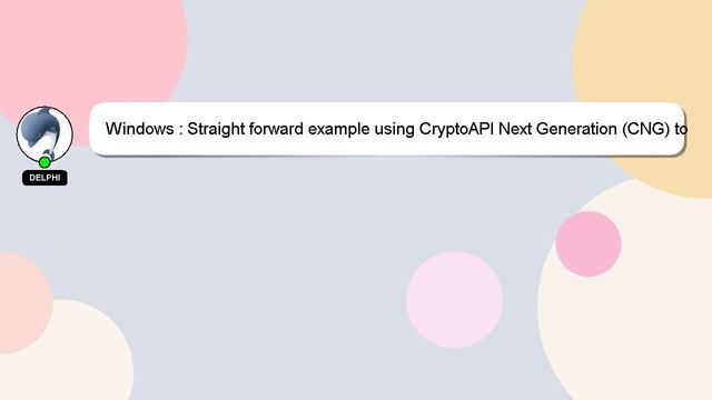 Windows : Straight forward example using CryptoAPI Next Generation (CNG) to encrypt data смотреть онлайн