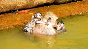 O M G!!! Mom Dana teaches baby Daniela swimming in Deep water