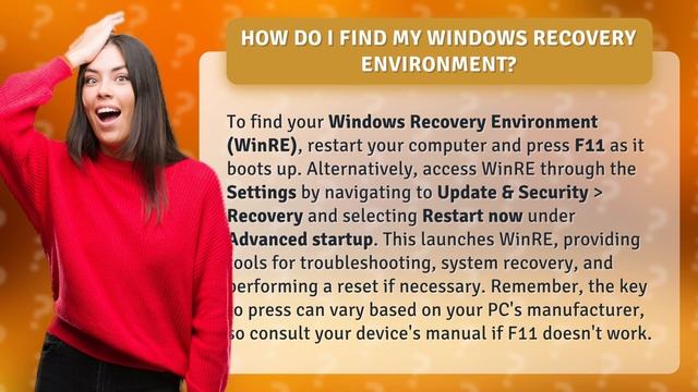 How do I find my Windows recovery environment?