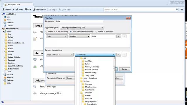 Jelila Folder on Mozilla Thunderbird Email - Easy Email Filter for your Spritual Updates from me смотреть онлайн