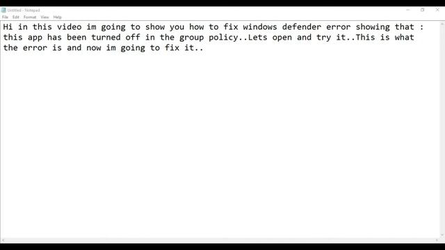 Fix Windows Defender Error : This Apps Has Been Turned Off By Group Policy смотреть онлайн